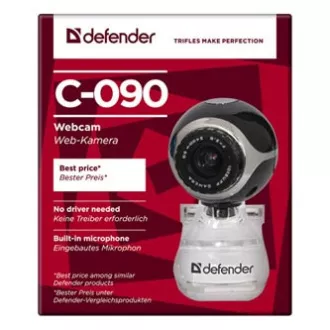 Cameră web Defender C-090, neagră, 0.3 Mpix, USB 2.0, pentru notebook/LCD