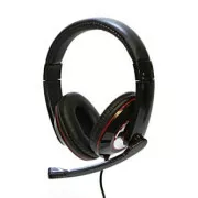 Căști Logo HL-01 cu microfon, cu fir, negre, USB