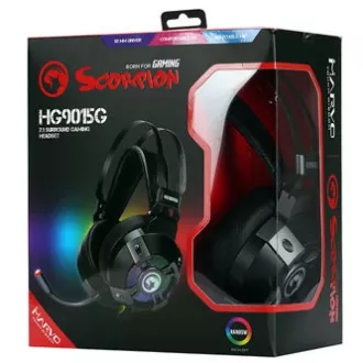 Căști Marvo HG9015G cu microfon, cu fir, negre, 7.1 (virtual), USB Căști Marvo HG9015G cu microfon, cu fir, negre, 7.1 (virtual), USB