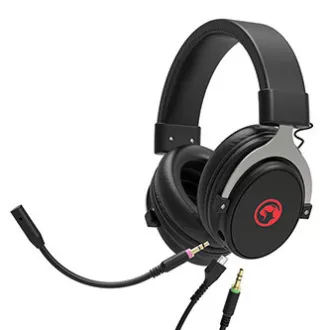 Căști Marvo HG9052 cu microfon, cu fir, negre, 7.1 (virtual), iluminare din spate roșie, tip USB 7.1 (virtual)