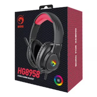 Căști Marvo HG8958 cu microfon, cu fir, negre, pentru gaming, mufă de 3,5 mm + splitter + USB Căști Marvo HG8958 cu microfon, cu fir, negre, pentru gaming, mufă de 3,5 mm + splitter + USB