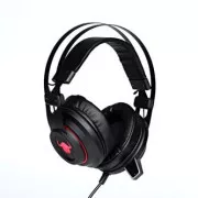 Căști Red Fighter H3 cu microfon, cu fir, negru-roșu, gaming, iluminare din spate, 2x jack de 3,5 mm + USB