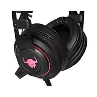 Căști Red Fighter H3 cu microfon, cu fir, negru-roșu, gaming, iluminare din spate, 2x jack de 3,5 mm + USB