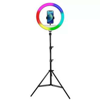 Inel de lumină Powerton LIFE, 13", reglare culoare și luminozitate, suport telefon și trepied, REDUCERE