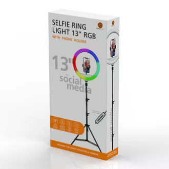 Inel de lumină Powerton LIFE, 13", reglare culoare și luminozitate, suport telefon și trepied, REDUCERE