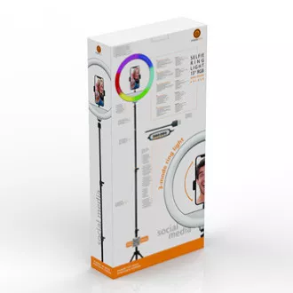 Inel de lumină Powerton LIFE, 13", reglare culoare și luminozitate, suport telefon și trepied, REDUCERE