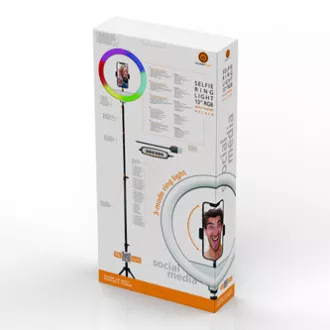 Inel de lumină Powerton LIFE, 13", reglare culoare și luminozitate, suport telefon și trepied, REDUCERE