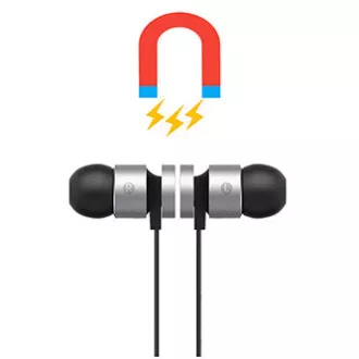 Căști Bluetooth fără fir Powerton LIFE ARIVO, negru-argintiu