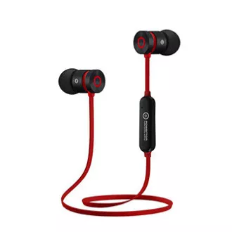 Căști Bluetooth fără fir Powerton LIFE ARIVO, negru-roșu