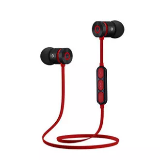 Căști Bluetooth fără fir Powerton LIFE ARIVO, negru-roșu