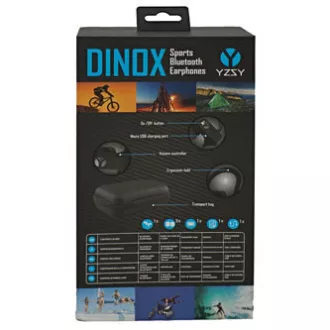 Căști YZSY DINOX cu microfon, wireless, negre, bluetooth