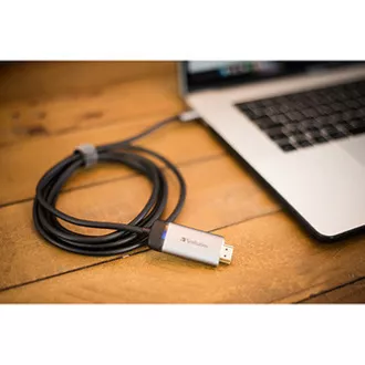 Hub USB (3.1) 1 port, 49144, gri, lungime cablu 1,5 m, Verbatim, adaptor USB C la HDMI