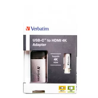 Hub USB (3.1) 1 port, 49143, gri, lungime cablu 10 cm, Verbatim, 1x HDMI