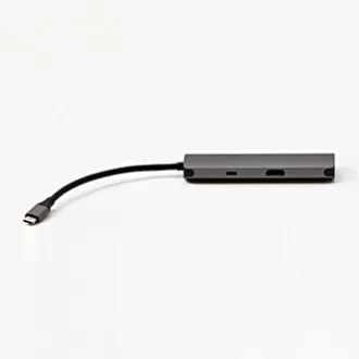 Stație de andocare USB 3.1 Type-C gri, Nouă, HDMI, RJ45, microSD, USB C (PD), 2x USB3.0
