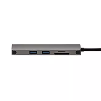 Stație de andocare USB 3.1 Type-C gri, Nouă, HDMI, RJ45, microSD, USB C (PD), 2x USB3.0