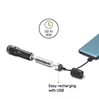 Lanterna LED, Li-Ion 3.7V/2500mAh, metal, negru, 650lm, CR41