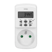 Priza cu timer electronic Mini 230V, 50Hz, max 1800W, alb, Virone, timer, 10 programe, 2P+Z