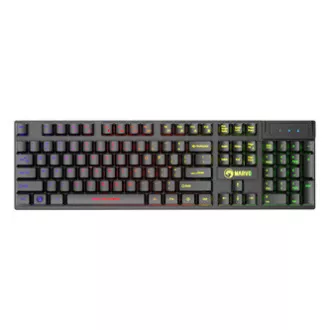 Set tastatură Marvo CM409 EN cu fir (USB) SUA, negru cu mouse de gaming, pad și căști, gaming, iluminare din spate cu membrană