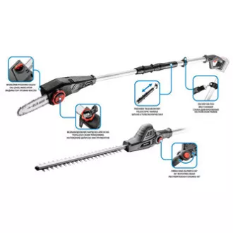 Set ferăstrău și tuns gard viu, 58G098, baterie, 18V, fără baterie, grafit Set ferăstrău și tuns gard viu, 58G098, baterie, 18V, fără baterie, grafit