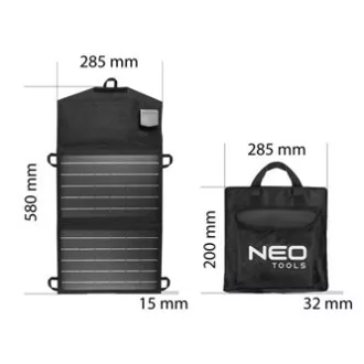 Panou solar portabil cu incarcator, Neo Tools, 15 W, 90-140