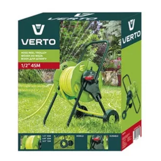 Cărucior pentru furtun de grădină Verto până la 45m 1/2" sau 15m 3/4", 1/2" și 3/4", verde, 15G791 Cărucior pentru furtun de grădină Verto până la 45m 1/2" sau 15m 3/4", 1/2" și 3/4", verde, 15G791