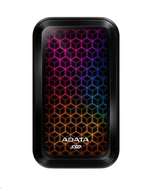 ADATA SSD extern 512GB SE770G USB 3.0 negru/galben LED RGB