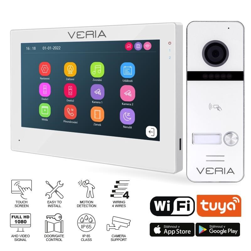 SET Videofon VERIA 3001-W (Wi-Fi) alb stație de intrare VERIA 301