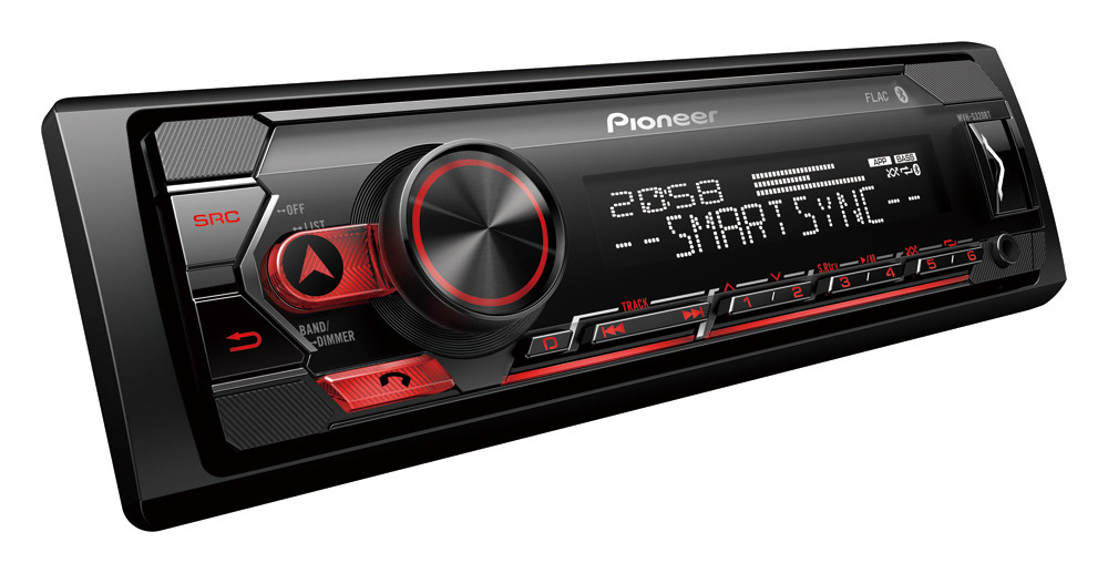 Pioneer MVH-S320BT radio auto cu USB și Bluetooth roșu