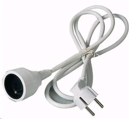 PREMIUMCORD Cablu prelungitor 230V 2m, 1 priză (M/F) alb