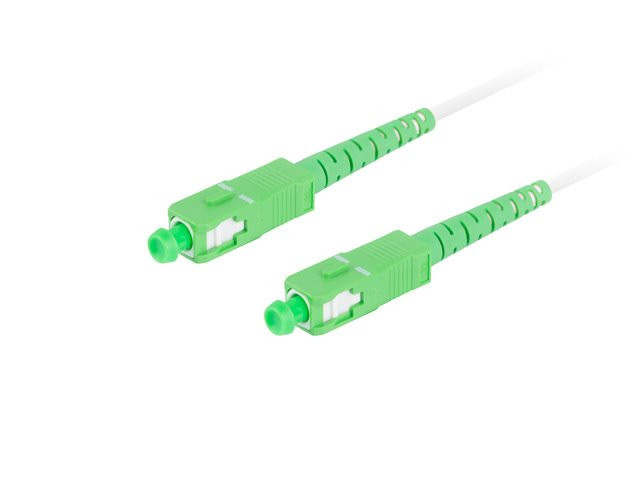 Cablu optic de conectare LANBERG SM SC/APC-SC/APC simplex 30m LSZH G657A2 diametru 3mm, culoare albă