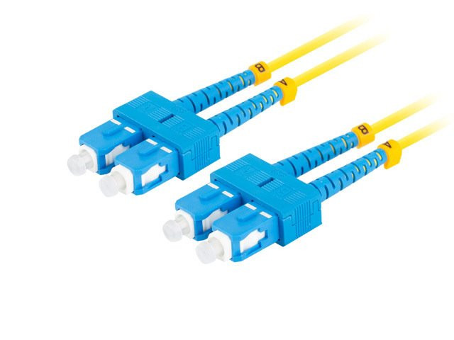 LANBERG cablu de racordare optic SM SC/UPC-SC/UPC duplex 5m LSZH G657A1 diametru 3mm, culoare galbenă