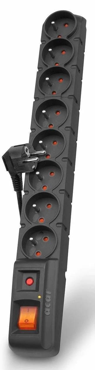 Acar S8 cablu de 5 m, 8 prize, protector de supratensiune, negru