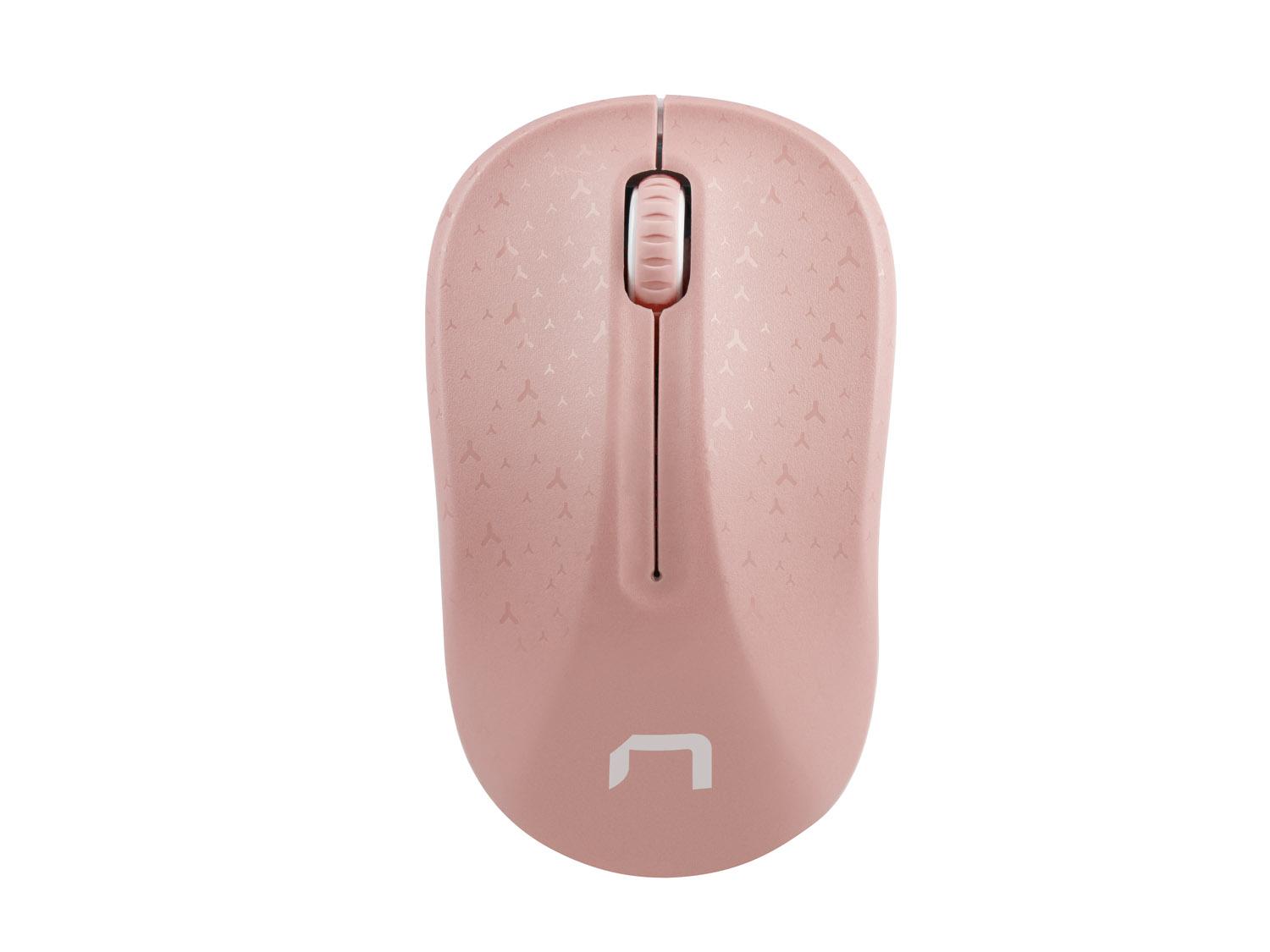 Mouse optic Natec TOUCAN/1600 DPI/Călătorie/Optic/1600 DPI/USB fără fir/Alb-roz