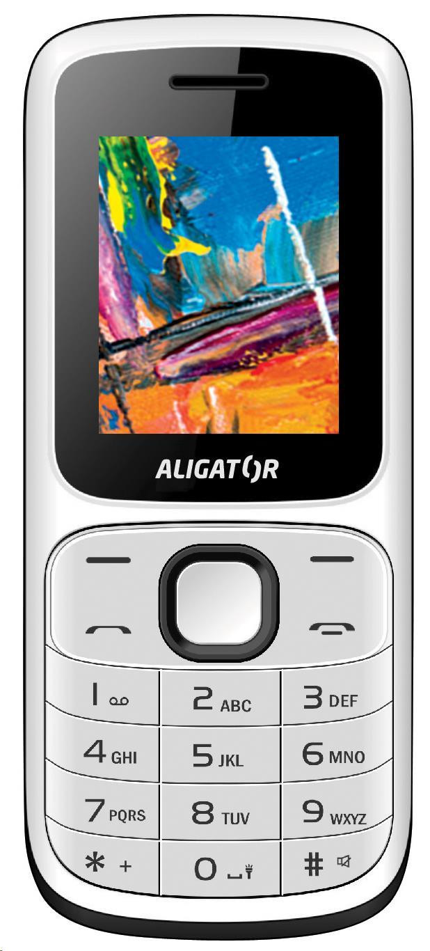 Aligator D210 Dual SIM, alb-negru