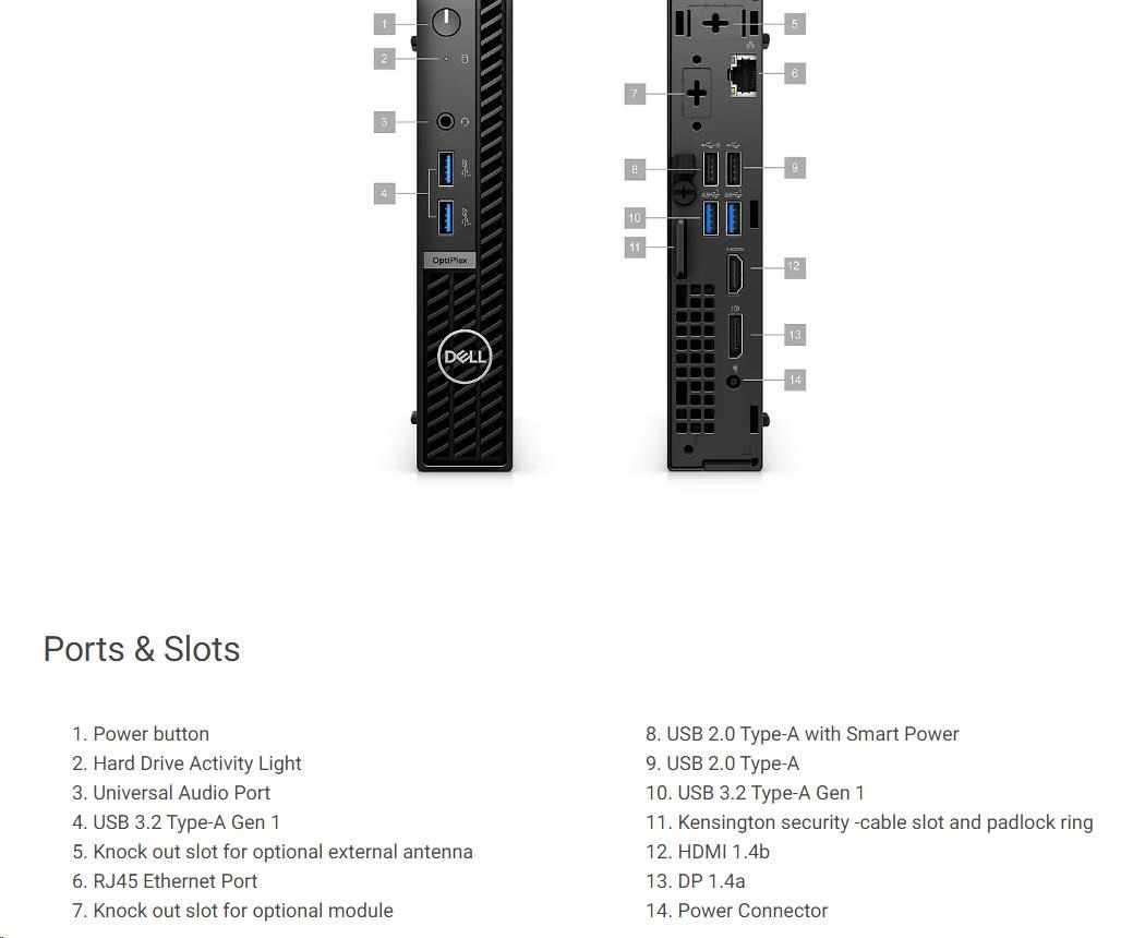 DELL PC OptiPlex Micro 7010 MFF/TPM/i5-13500T /8GB/256GB SSD/90W