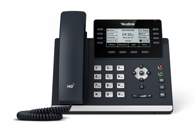Yealink SIP-T43U SIP phone, PoE, 3,7" 360x160 LCD, 21 de linii, 2xUSB, GigE