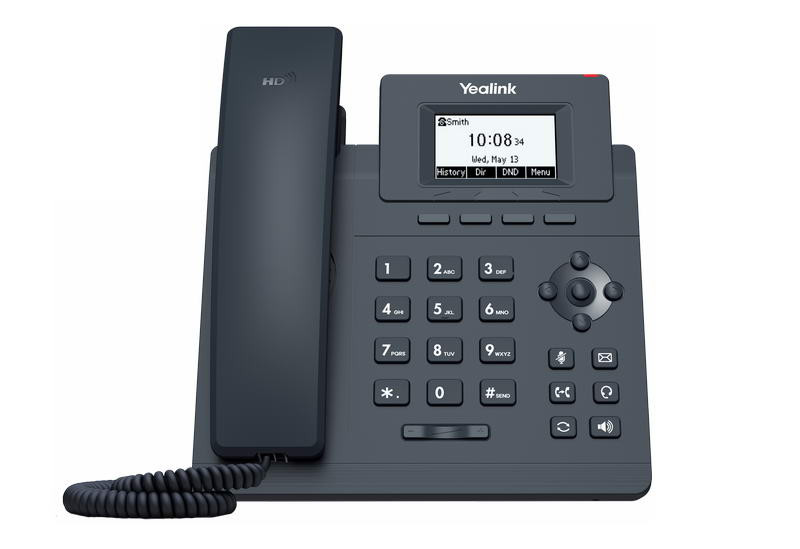 Yealink SIP-T30P SIP phone, PoE, 2.3" 132x64 unlit LCD, 1 x cont SIP, 100M Eth