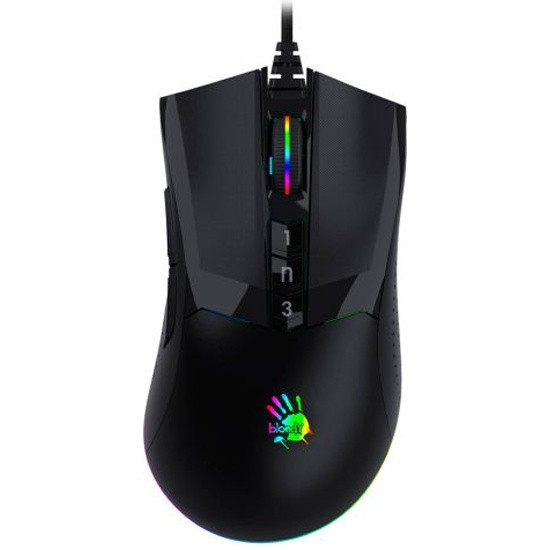A4tech BLOODY W90 Pro Activated, mouse de gaming cu iluminare din spate RGB, 16000 DPI, negru, USB