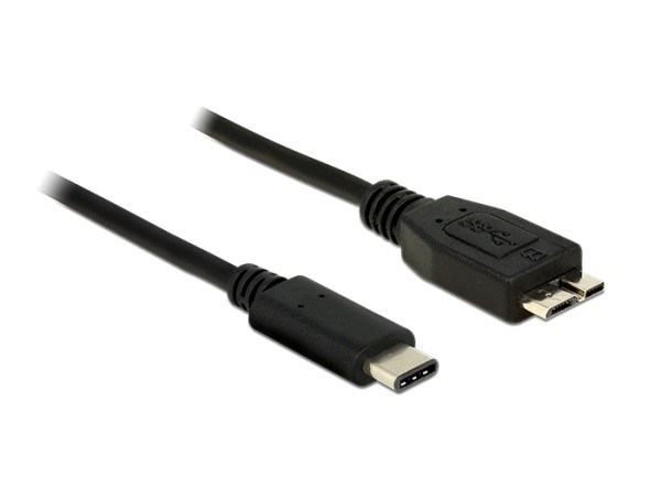 Delock Black SuperSpeed USB 10 Gbps (USB 3.1, Gen 2) USB Type-C™ de sex masculin și USB tip Micro-B de sex masculin 1 m