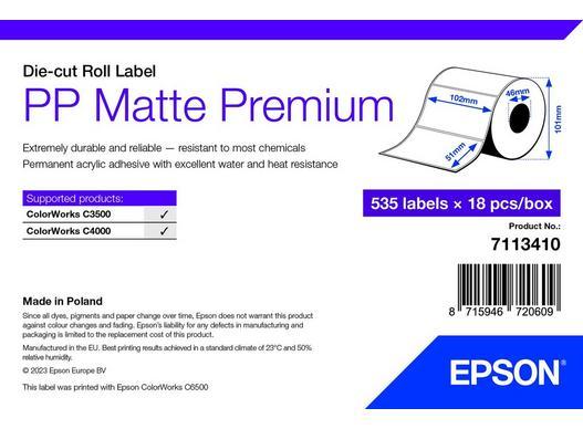 Etichetă mată PP Premium, 102mm x 51mm, 535 etichete