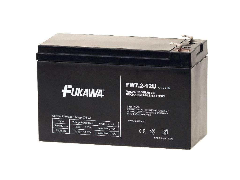 Baterie FUKAWA FW 7,2-12 F2U (12V; 7,2Ah; faston F2-6,3mm; durata de viață 5 ani)