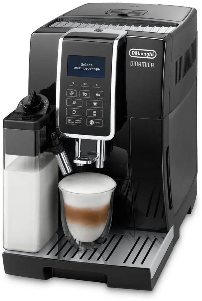 Mașină de cafea automată DeLonghi Dinamica ECAM 350.55.B 15 bar râșniță încorporată sistem de lapte tavă pentru cafea măcinată