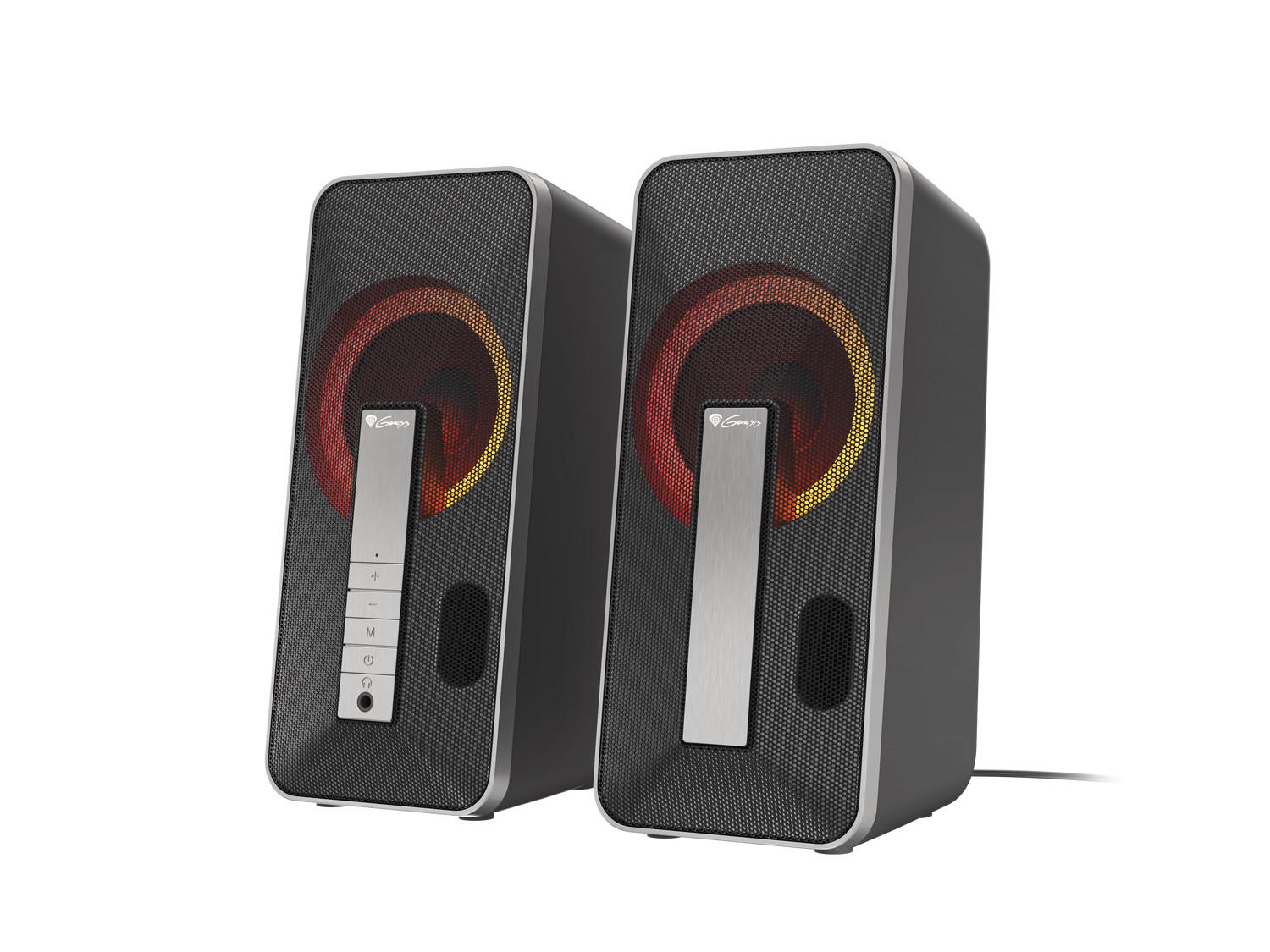 Difuzoare de gaming Genesis HELIUM 100/RGB/Stereo/10W/Negru-Argintiu
