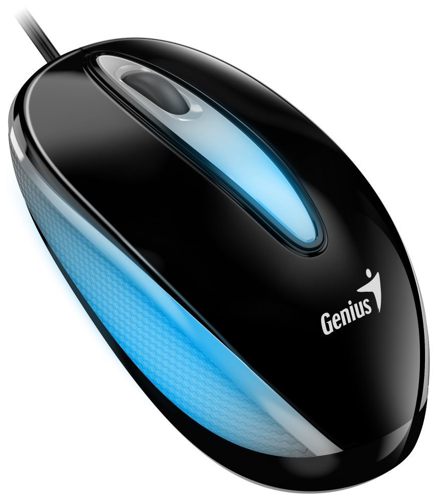 Genius DX-Mini / Mouse, cu fir, optic, 1000DPI, 3 butoane, USB, LED RGB, negru