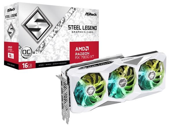 ASRock VGA AMD Radeon Radeon RX 7800 XT Steel Legend 16GB OC, RX 7800 XT, 16GB GDDR6, 3xDP, 1xHDMI
