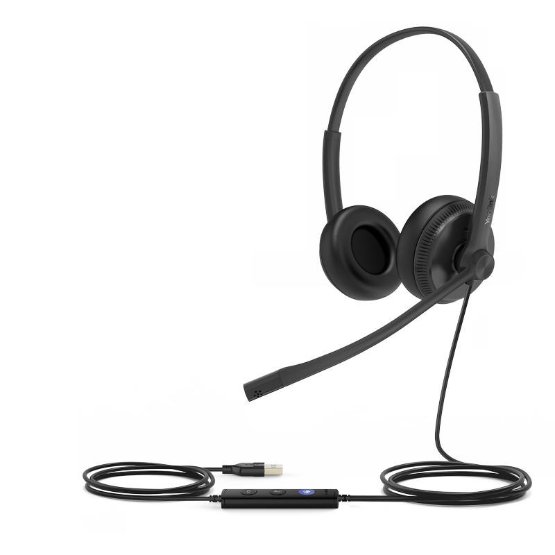 Yealink UH34 Căști duble pentru ambele urechi cu conector USB pentru echipe