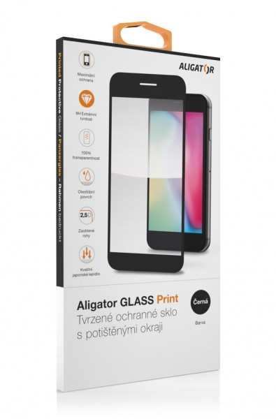 Alligator Sticlă de protecție din sticlă temperată GLASS PRINT, Xiaomi Redmi 10 (5G), negru, adeziv pentru întregul ecran