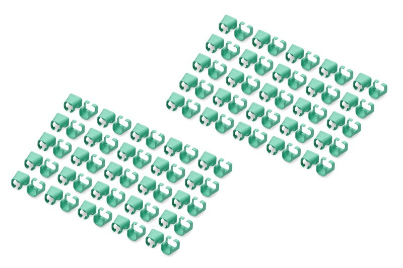 DIGITUS Clipuri de culoare pentru cablu Patch, pachet de 100, verde