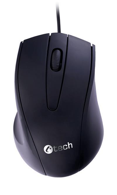 Mouse C-TECH WM-07/Ergonomic/Optic/Pentru dreptaci/1200 DPI/USB cu fir/Negru