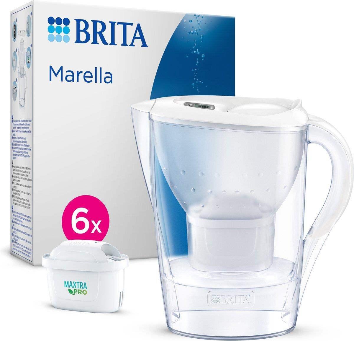 Brita Marella alb rece + 6 ceainic cu filtru Maxtra Pro All-In-1 24 l indicator de schimbare a filtrului 6x cartușe filtrante